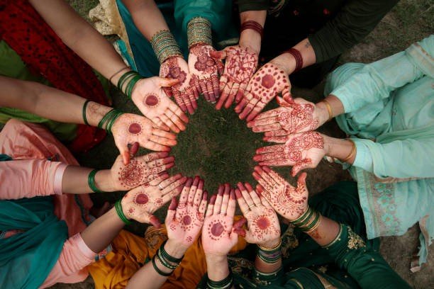 Mehndi (henna) during weddings and festivals