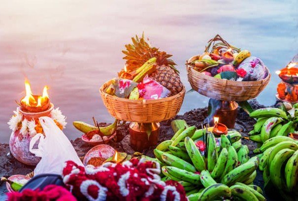 offerings of fruit and sweets