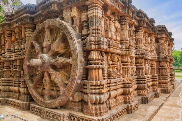 Hindu temple with stone carving